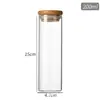 Frasco de Vidro Boca Reta Diâmetro 47mm Rolha de Cortiça Vidro Borossilicato Alto Frasco para Cápsulas de Cordyceps Tampa de Bambu Frasco para Armazenamento de Chá de Flores