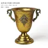 Vaso Clásico con Pie Alto Portaflores Maceta Arte Metálico de Hierro Envejecido Estilo Europeo Urna de Flores para Bodas Atrezo para Fotos