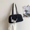 Bolsa Boston Acolchoada de Algodão Leve para Outono/Inverno 2026, Estilo Coreano, Grande Capacidade, Estilo Casual Simples, Bolsa de Ombro Único para Axila