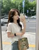 Camiseta blanca casual de alta gama, holgada, versátil para mujer, manga corta de verano, hombro normal, top fino casual