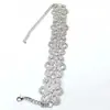 Moda transfronteriza lujo simple flor de diamante cristal cadena ancha para clavícula Super Brillante temperamento collar corto accesorios