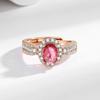 Estilo de Vida Lujo Ligero Sentido de Alta Gama Diamante de Color Incrustado Huevo de Paloma Industria Pesada Incrustado Gema Natural Imitación Anillo para Mujer Anillo
