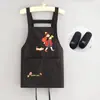 Avental Cartoon Repelente à Água Cozinha Doméstica Estilo Coreano À Prova de Óleo Cintura de Cozinha Resistente ao Desgaste Respirável Roupas de Trabalho de Jantar Mulheres
