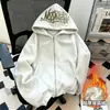 Moletom Espesso com Forro de Lã Veludo para Olimpíadas de Outono e Inverno Masculino Algodão Puro Estampado Solto Gola Redonda Casual Esportivo Roupa Masculina