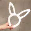 Venda quente versão coreana 13cm orelhas de coelho de pelúcia tiara acessórios de cabelo adereços de cabeça código QR de negócios do WeChat para promover a barraca pequenos presentes