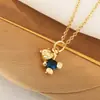 Distrito de Lu transfronterizo nuevo cobre microincrustaciones circonita galvanoplastia oso lindo amor circonita colgante collar joyería al por mayor
