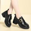 Una generación de zapatos de amor, nuevos zapatos de mujer de primavera y otoño, zapatos negros de estilo británico con tacón grueso, zapatos de madre con suela gruesa, zapatos pequeños de cuero