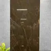 Azulejos de Piso de Pedra de Luxo Estilo Francês Preto Minimalista com Padrão de Mármore 60*120 Azulejos Cerâmicos para Hotéis e Supermercados, Azulejos Brilhantes Cor de Café