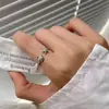 Anel de Prata Estilo Coreano Tartaruga e Estrela do Mar Fofo para Mulheres, Moderno e Elegante, Anel de Zircônia Fresco e Simples, Joia Doce para Mãos