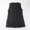 Chaqueta de Plumas Anti-temporada para Mujer Invierno Coreana Nueva Cuello Redondo Cremallera Ajustada de Corte Delgado Longitud Media Chaleco de Moda Cálido Chaleco Hombro Explosion