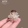 Pinza para el pelo con diseño de flor de cuentas de mijo de temperamento de alta gama para mujer, moderna, estilo coreano, para la nuca, media coleta, nuevo pinza lateral