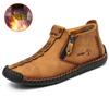Botas Martin populares masculinas transfronteiriças Primavera e Outono Novas tamanho grande com zíper botas masculinas casuais ao ar livre macacão com costura manual botas