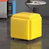 Taburete Sofá Cubo Multifuncional Nórdico Cinco en Uno Taburete Bajo para Uso Doméstico, Taburete Cuadrado para Cambiar Zapatos, Taburete de Mesa de Café Moderno para Sala de Estar