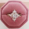 Creativo Amazon Venta Caliente Nuevo Anillo de Circonita Oro Rosa Moda Damas Compromiso Anillo de Diamantes R5395
