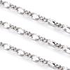 Corrente de joias de aço inoxidável com fecho de pinça oval de diamante, corrente para pulseira DIY, corrente para colar, acessórios, corrente solta feita à mão