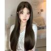 Peluca Zhan Yan Frontal de Encaje Cabello Largo Liso para Mujeres, Adecuada para Streamers, Cobertura Completa para el Día a Día