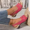 Zapatos de Mujer de Fábrica de Comercio Exterior Populares 2026, Sandalias de Tacón Medio Grueso Talla Grande, Venta Directa del Fabricante, Zapatos Más Vendidos en Wish y Amazon