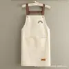 Nuevo Delantal Impermeable para Cocina, Ropa de Trabajo Impermeable y a Prueba de Aceite, Catering, Delantal Fino Estilo Coreano para Mujer, Estampado Personalizado para Hombre