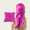 Lenço de Cabeça Estilo Europeu e Americano, Lenço de Seda Liso para Mulheres, Seda de Imitação, 90 Cores, Acabamento em Cetim, Lenço no Atacado de Fabricantes da Ásia Central