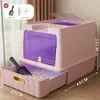 Arenero para gatos completamente cerrado extra grande, inodoro para gatos tipo cajón anti salpicaduras, bandeja de arena para gatos gigante, suministros para mascotas al por mayor