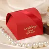 Xiaohongshu Mais Vendido Vermelho Estampagem a Quente Caixa de Doces para Casamento Lembrança de Casamento Caixa de Presente Acompanhante Caixa de Doces Dobrável Caixa de Doces para Casamento Caixa de Papel
