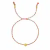 Pulseira Tecida DIY para Homens e Mulheres, Fio Branco e Dourado, Contas Redondas de Metal, Simples, Ajustável, 28cm