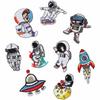 9 Astronauta computador bordado adesivos de pano desenhos animados Space Personagens Patch adesivos bordados decorativos etiquetas de carimbo de ferro