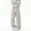 Jeans con Estampado Jacquard Estilo Retro Americano para Hombres y Mujeres, Pantalones de Diseño de Nicho, Pantalones de Pierna Recta de Corte Limpio Acampanados