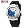 Reloj Masculino Más Vendido Transfronterizo Oufani Simple Doble Esfera Números Árabes Reloj Cuadrado Clásico de Cuarzo