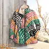 Chaqueta acolchada de algodón para mujer, moda independiente transfronteriza 2025 de Temu, con estampado digital de plantas y flores