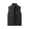 Chaleco de Trabajo con Cuello Alto para Hombre de Primavera y Otoño, Chaleco para Fotografía al Aire Libre, Chaleco Deportivo, Chaqueta de Pesca, Personalizable con Estampado, Cremallera de Doble Sentido
