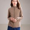 Suéter de cashmere de pescoço redondo feminino cardigan all-match 2023 outono e inverno Novo casaco de camisola de caxemira de malha de peito único fino