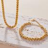 Europeo y americano punk material de cobre pulsera cubana collar chapado oro 18k cadena gruesa traje hip hop para hombres y mujeres ventas directas de fábrica