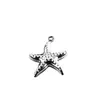 Colgante Hueco de Acero Inoxidable Serie Vida Marina Delfín Estrella de Mar Concha Colgante Decoración para Bolso Collar Pulsera