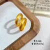 Anel Liso Igual da Loja Gold para Homens e Mulheres, Cor Dourada de Imitação, Alta Retenção de Cor, Herança de Método Antigo, Anel Largo com Textura Fosca
