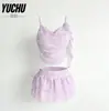 Traje de Baño de Poliéster para Mujer 2026 Nuevo Estilo, Dos Piezas de Malla Degradada, Estilo Falda de Alta Gama, Adelgazante, Conservador, Impresionante, Perfecto para Aguas Termales y Vacaciones