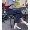 Pantalones harem de seda helada azul marino para mujer, nuevo modelo verano 2026, de cintura alta, adelgazantes, de secado rápido, protectores solares, pantalones deportivos cropped para mujeres petite