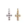 Prata S925 Acessórios para Joias DIY Pingente Cruz Inlaid Zircônia Material com Contas Acessórios para Pulseira Colar