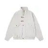 Jaqueta de Lapela com Fivela de Avião Flor de Ameixa Retro Americana para Homens e Mulheres, Outono e Primavera Solta Casual 2026 Cor Sólida Tendência Roupa Exterior para Homens