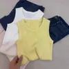 Chaleco de Punto con Cuello Redondo Estilo Coreano para Mujer Ropa de Abrigo Primavera/Verano 2026 Capa Interior Iluminadora Camisola de Punto sin Mangas Top Adelgazante