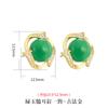 S925 prata esterlina natural hetian jade brincos de pino celebridade online elegante moda alto senso jóias moda feminina calcedônia brincos