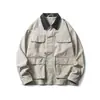 Yidao Vintage Otoño 2026 Nueva Llegada Chaqueta de Trabajo Lavada Multibolsillos para Hombre Bloque de Color Parche Solapa Chaqueta de Caza
