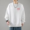 Sudadera Pesada de Cuello Redondo para Hombre Otoño e Invierno Nueva Moda Holgada Talla Grande Top Casual Negro Pulóver de Moda Nacional