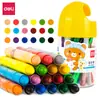 Lápis de Giz Pastel a Óleo Deli 72054/55/56 Não Sujam Facilmente as Mãos, Bastões Coloridos Solúveis em Água para Crianças São Laváveis