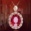 Nuevo Colgante Oval de Turmalina con Incrustaciones de Hemoglobina de Paloma para Mujer, Joyería de Collar de Lujo Europeo y Americano para Banquetes y Compromisos