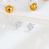 Pendientes elegantes y sencillos de plata de ley S925 con personalidad de nicho, pequeños aretes con símbolo, accesorios coreanos de moda para mujer