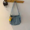 Bolso Tote de Mezclilla Casual de Moda para Mujer Bolso de Gran Capacidad Versátil Bolso de Hombro Cruzado Bolso Diario para Estudiante Universitario