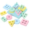 Infantil de oito tons harpa rosca relógio arco-íris torre quatro conjuntos de coluna forma placa torção inseto bebê brinquedos educativos atacado