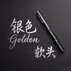Canetas metálicas douradas e prateadas marcadores de texto canetas de pintura Baixiutu assinatura cartão de felicitações convite cópia de sutra canetas de traço dourado