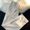 Calça de Veludo Cotelê Primavera e Outono Masculina Grande Cordão na Cintura Tendência Solta Reta Casual Masculina e Feminina Calça de Perna Larga